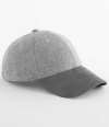 BB627 B627 Beechfield Suede Peak Herringbone Cap charcoal herringbone colour image